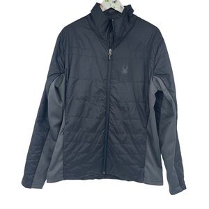 Spyder Men’s Size Large Peak Insulator puffer black jacket coat lightweight New